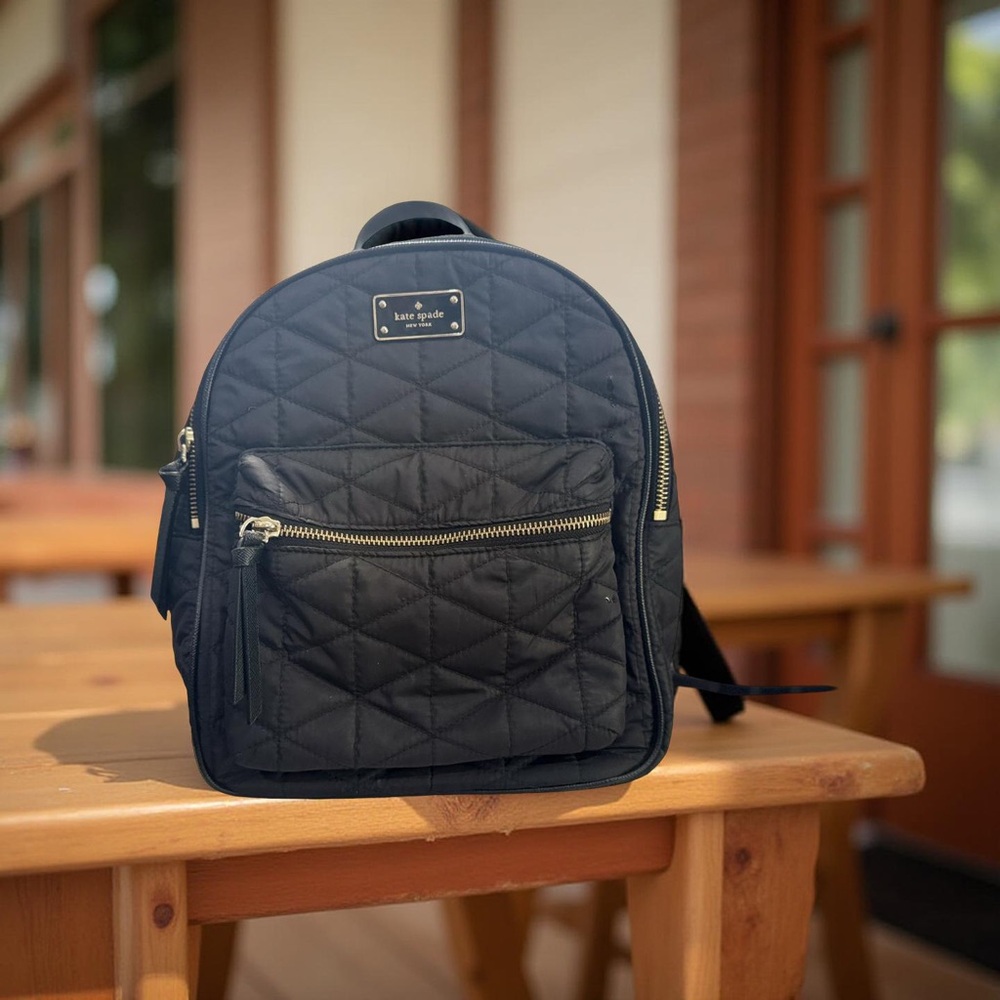 Kate Spade Quilted Black Backpack